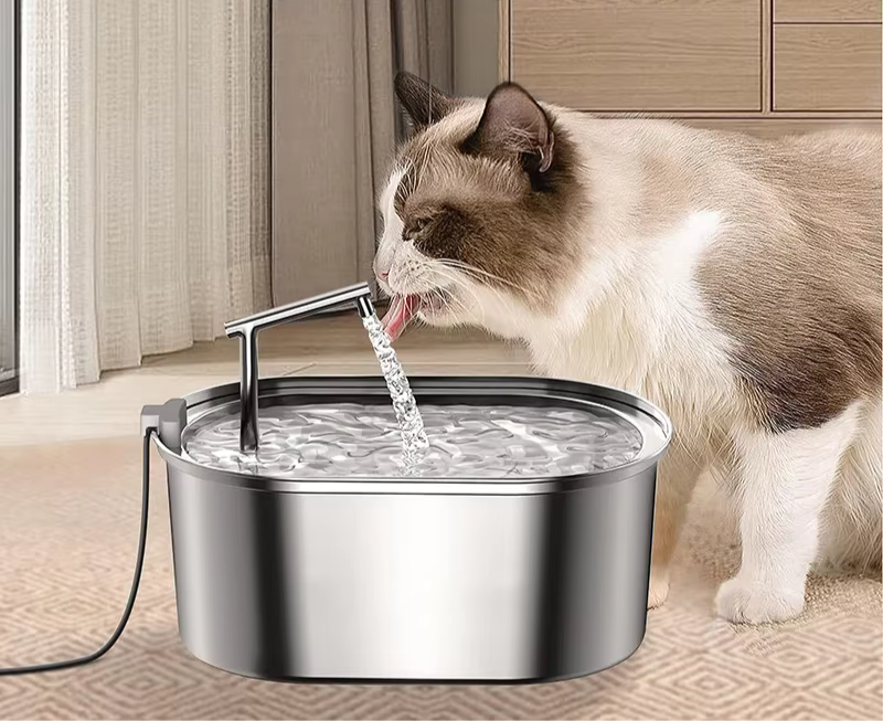 FONTAINE INOX OVALE AVEC ROBINET