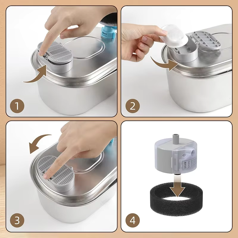 FONTAINE INOX OVALE AVEC ROBINET