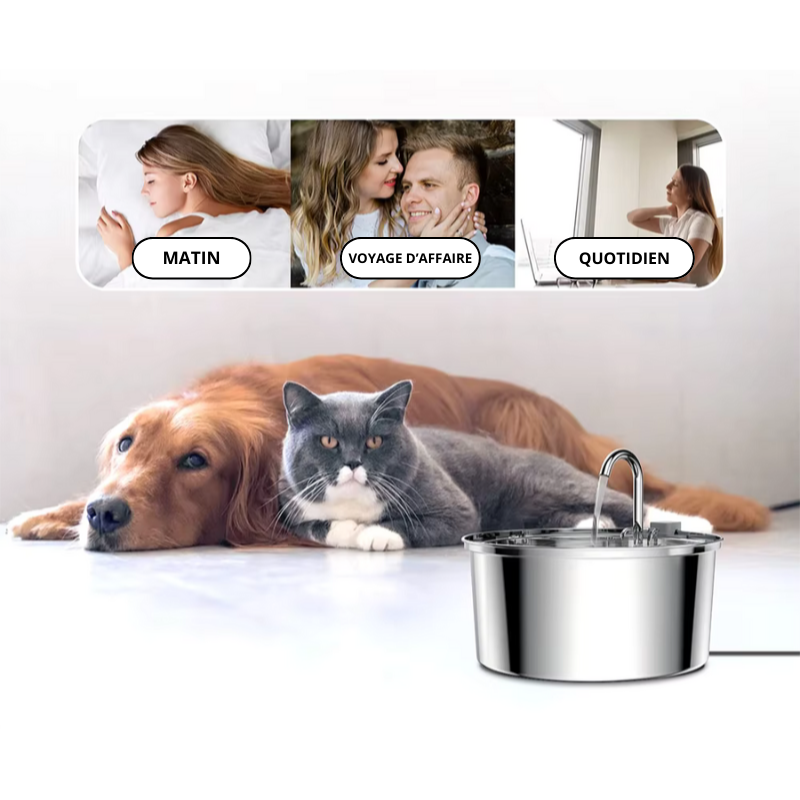 FONTAINE EN INOX AVEC ROBINET