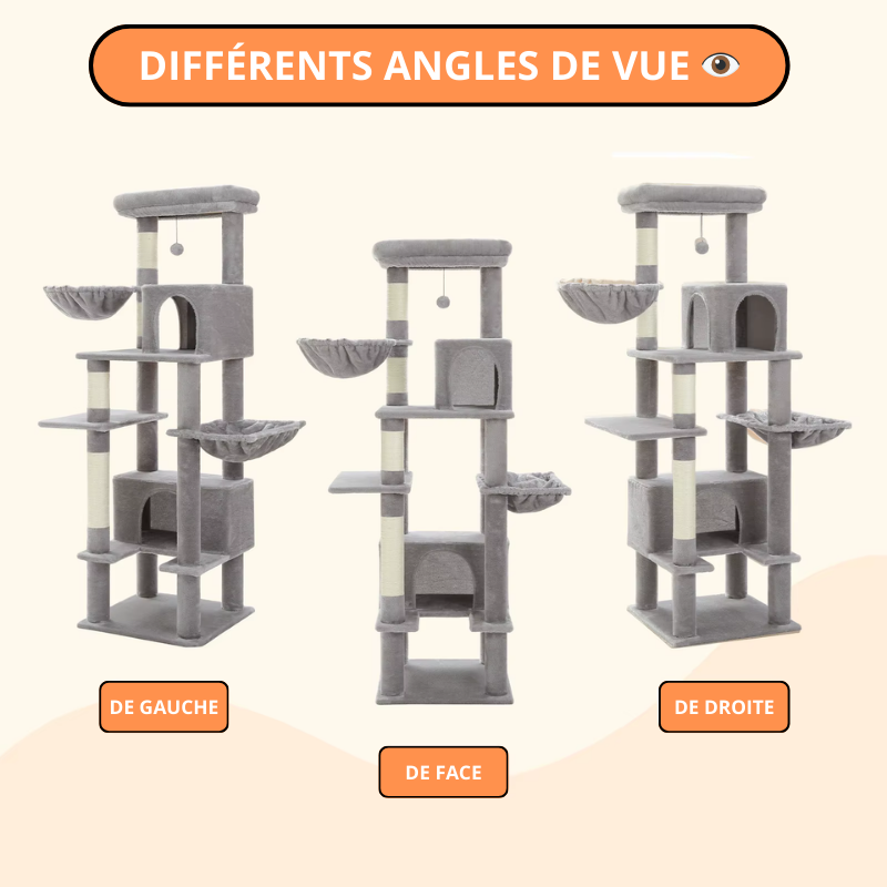 ARBRE À CHAT 5 ÉTAGES + 2 HAMACS