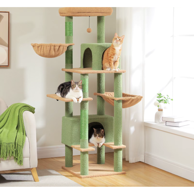 ARBRE À CHAT 5 ÉTAGES + 2 HAMACS