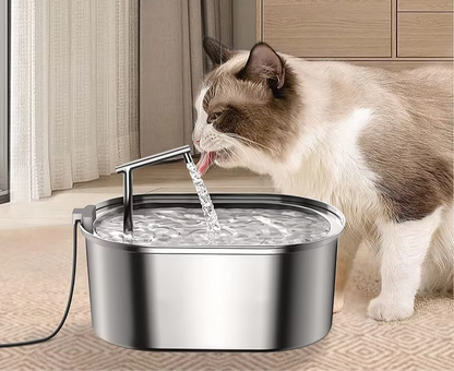 FONTAINE INOX OVALE AVEC ROBINET