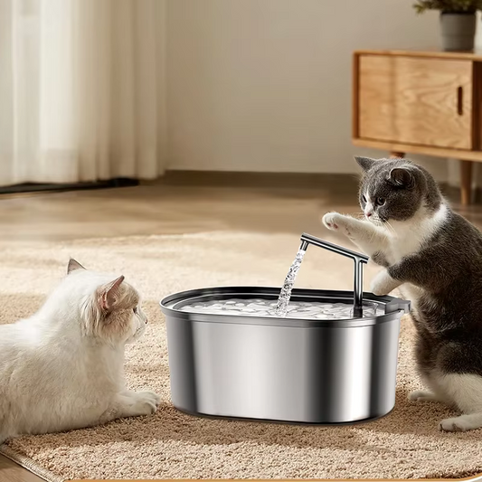 FONTAINE INOX OVALE AVEC ROBINET