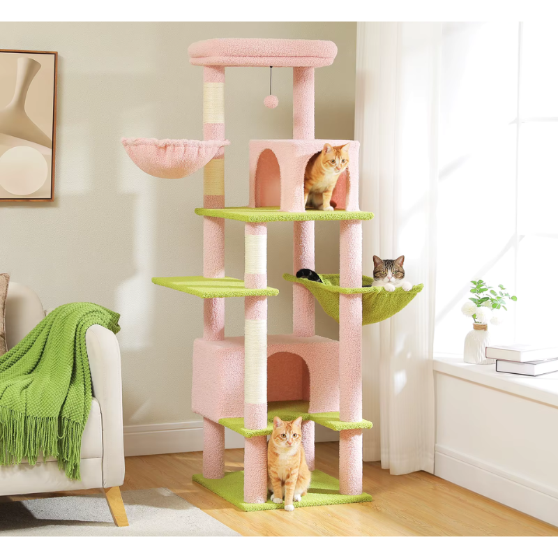 ARBRE À CHAT 5 ÉTAGES + 2 HAMACS