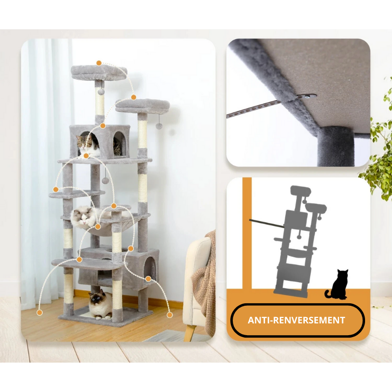 ARBRE À CHAT 5 ÉTAGES + HAMAC