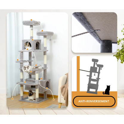 ARBRE À CHAT 5 ÉTAGES + HAMAC