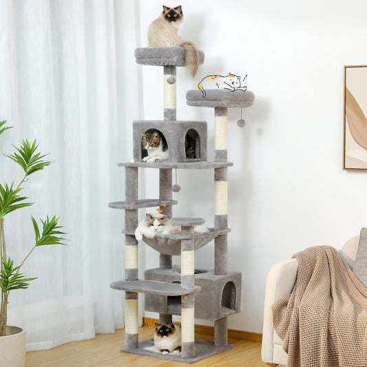 ARBRE À CHAT 5 ÉTAGES + HAMAC